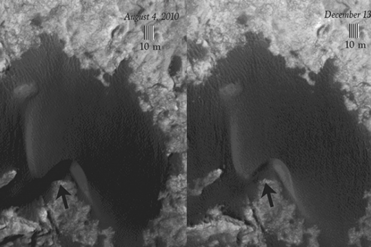 Марсоход Curiosity изучит на этой неделе «живые» марсианские дюны