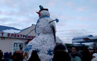 На Одесщине слепили самого большого снеговика в Украине
