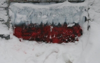 Вандалы раскрасили памятник воинам УПА в Харькове в цвета польского флага