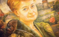 Украинский солдат подарил очаровательной женщине и президенту её портрет 