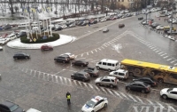 Движение по Крещатику в Киеве ограничено