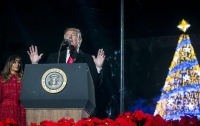 Трамп впервые на посту президента зажег огни на главной елке
