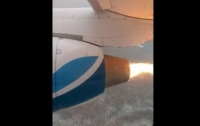 Пассажиры российского самолета сняли, как он горит во время полета (видео)