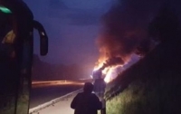 В Хорватии на трассе загорелся польский автобус с паломниками