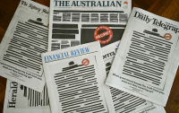 Австралийские газеты вышли с одинаковыми первыми полосами в знак протеста
