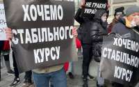Влада грабує - Путін аплодує: під Нацбанком мітингували незадоволені курсом гривні