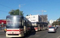 В Киеве скоростной трамвай сошел с рельс