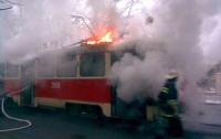 В Донецке загорелся трамвай с пассажирами 