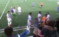 Игрок юношеской испанской команды подрался с болельщиком во время матча (видео)