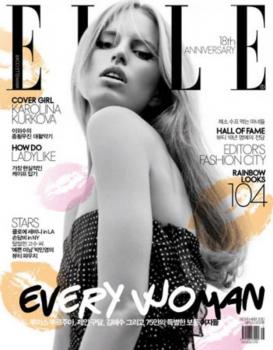 Фотосессия без нижнего белья, Каролина Куркова, Karolina Kurkova, стала героиней корейской версии издания Elle