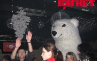 Вчера в киевском ночном клубе «отжигал» белый медведь (ВИДЕО)