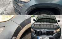 В Киеве габаритный Lexus зацепил непростой автомобиль Skoda