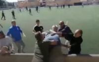 Драка между родителями сорвала детский футбольный матч (видео)