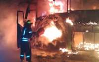 В Кривом Роге во время движения загорелся автобус, есть пострадавшие (видео)