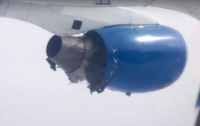 У самолета в воздухе разорвало двигатель (видео)