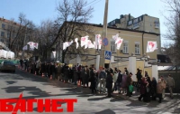 Сторонники Ляшко поют гимн под Нацбанком