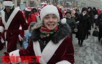 Суперпозитив: парад Дедов Морозов в Киеве (ФОТО)