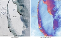 Спутники NASA получили снимок гигантского айсберга в Антарктиде
