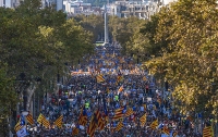 В Барселоне прошла многотысячная акция в поддержку независимости Каталонии