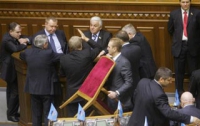 БЮТ вновь заблокировал трибуну Верховной Рады