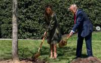 Меланию Трамп раскритиковали за отсутствие маски под деревом