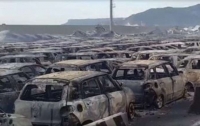 В Италии сотни автомобилей сгорели в пожаре