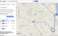 Карты Google позволяют проложить маршрут общественного транспорта в Украине