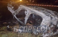 Жуткое ДТП в Киеве: Mercedes вылетел с дороги и загорелся, есть жертвы