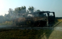 На Харьковщине рейсовый автобус сгорел дотла за 5 минут (ФОТО)